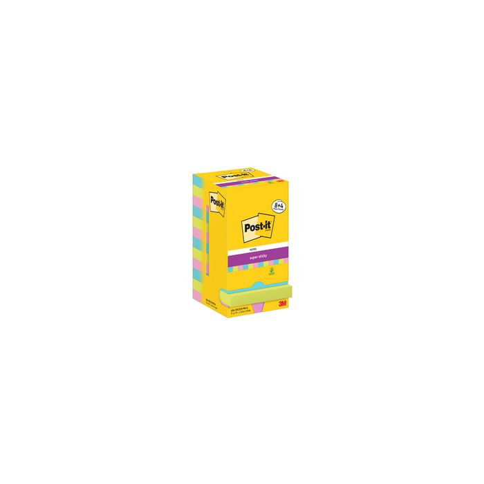 Post-it Bloc-note adhésif super sticky notes, 76x76 mm, 8+4