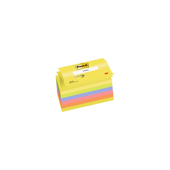 Post-it Bloc-notes adhésif z-notes, 127 x 76 mm, 6 couleurs