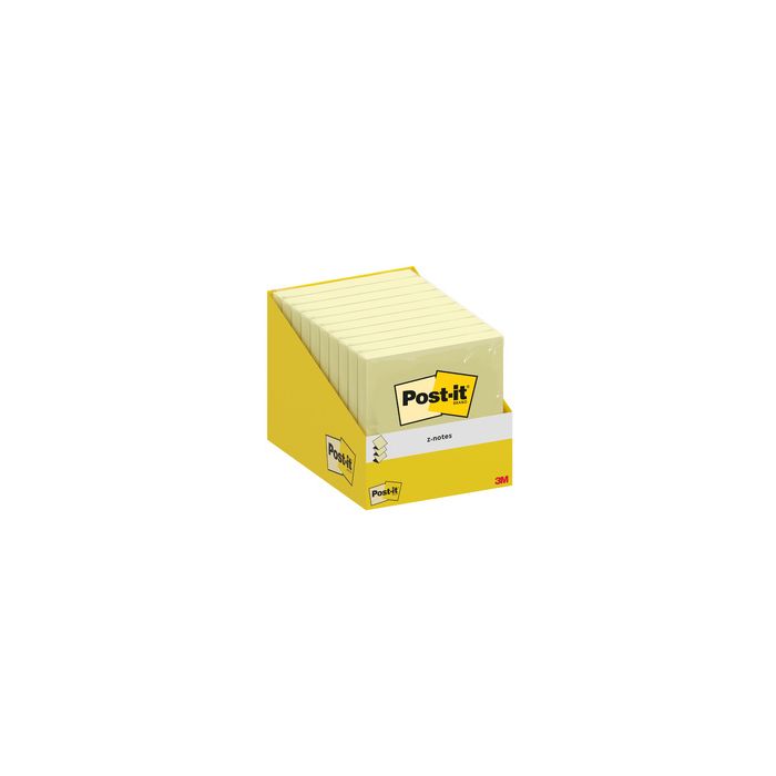 Post-it Bloc-note adhésif z-notes, 76 x 76 mm, jaune canari x10