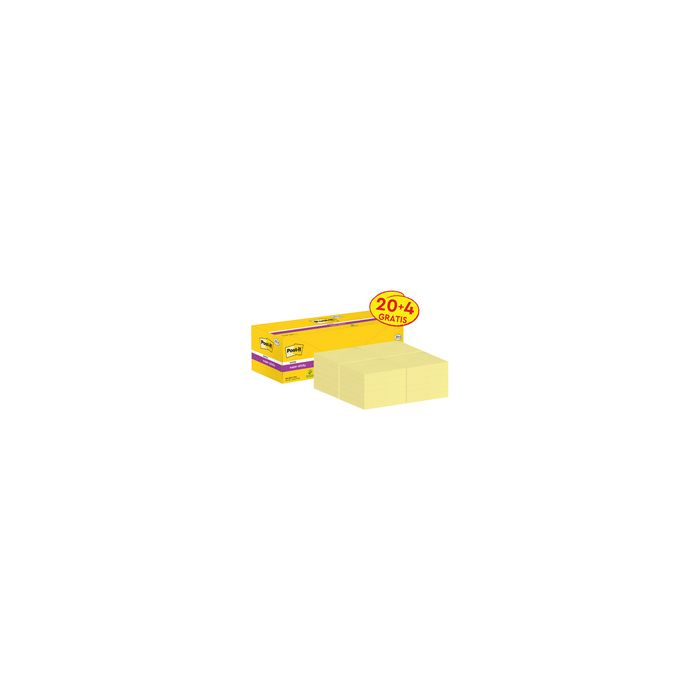 Post-it Bloc-note super sticky notes, 76 x 76 mm, 20+4