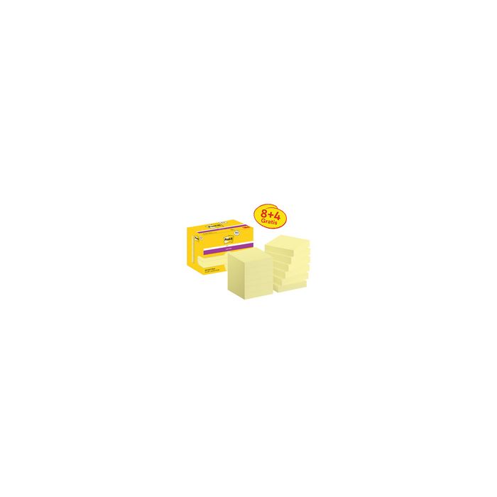Post-it Bloc-note super sticky notes, 76 x 76 mm, 8+4