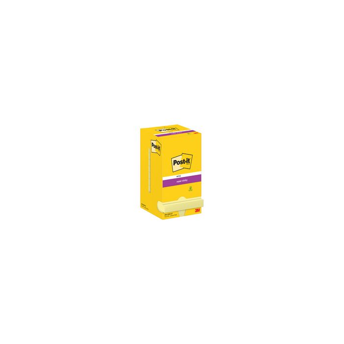 Post-it Bloc-note super sticky notes, 76 x 76 mm, jaune