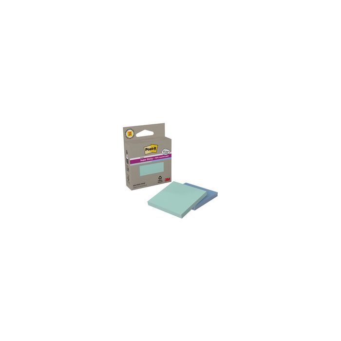 Post-it Bloc-notes Super Sticky Recycling Notes, menthe/bleu