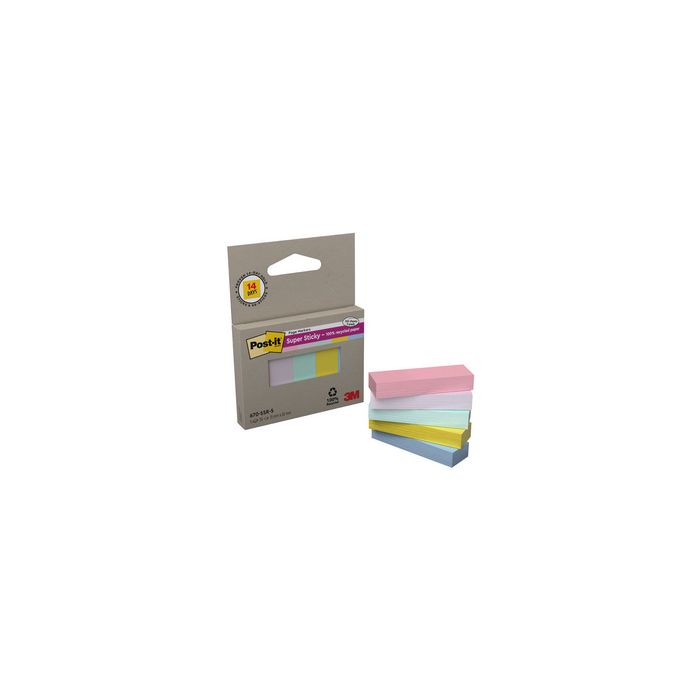 Post-it Marque-page Super Sticky Couleurs Pastel, 15 x 50mm