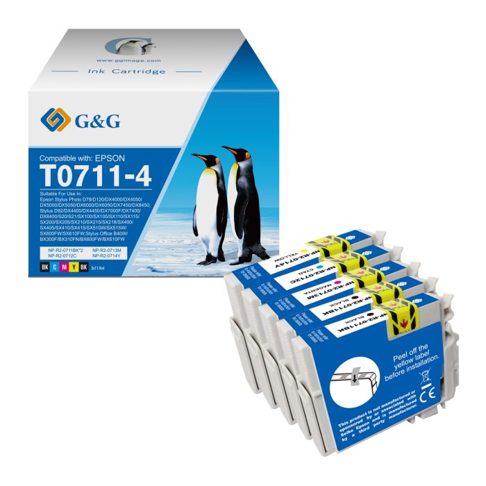 Pack de 5 cartouches PREMIUM de marque G&G compatibles EPSON T0715