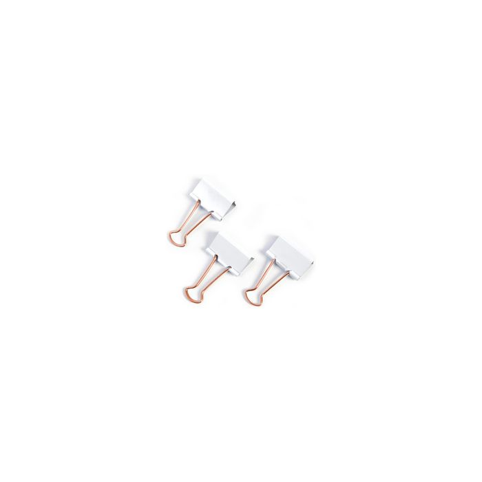 RAPESCO Pince double-clip, (L)19mm, blanc/or rose, 80 pièces