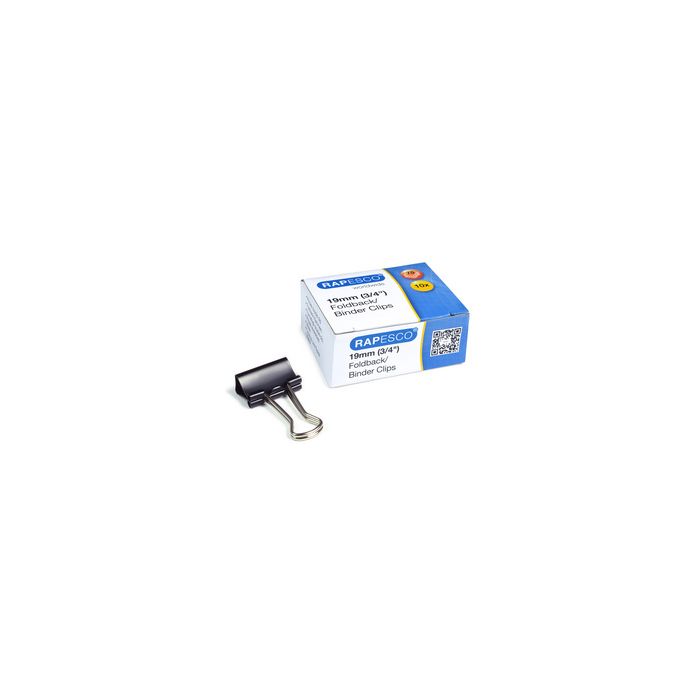 RAPESCO Pince double clip, largeur: 19 mm, noir, 80 pièces