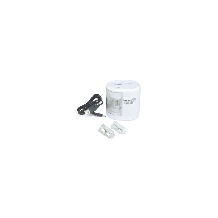 RAPESCO Taille-crayon électrique double PS12-USB, blanc