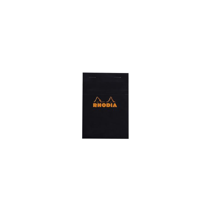 RHODIA Bloc agrafé No. 13, format A6, quadrillé 5x5, noir