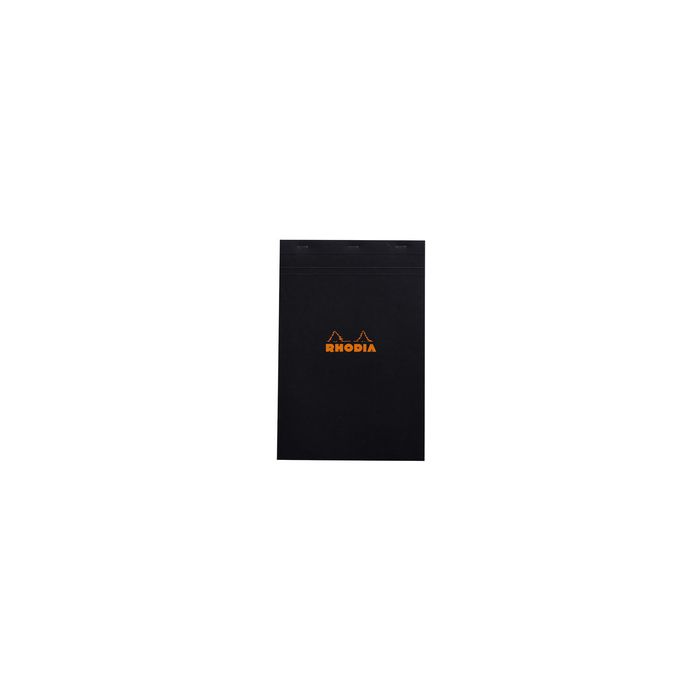 RHODIA Bloc agrafé No. 19, format A4+, quadrillé 5x5, noir
