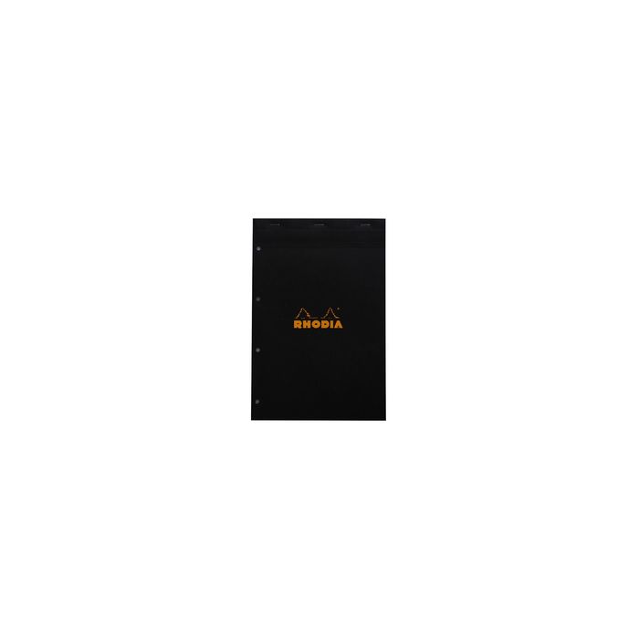 RHODIA Bloc agrafé No. 20, format A4+, quadrillé 5x5, noir