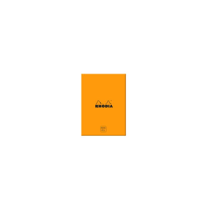 RHODIA Bloc mémo No. 11, 85 x 115 mm, ligné, orange