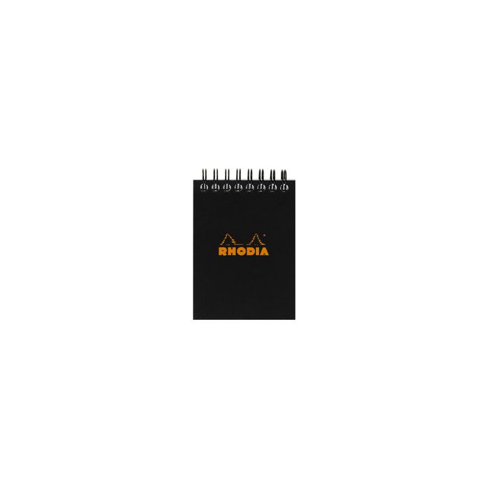 RHODIA Bloc spiralé No. 11, A7, quadrillé 5x5, noir
