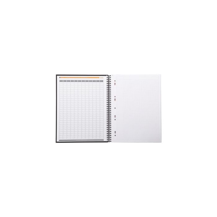 RHODIA Cahier à spirale "Note Book", A4+, quadrillé 5x5,noir