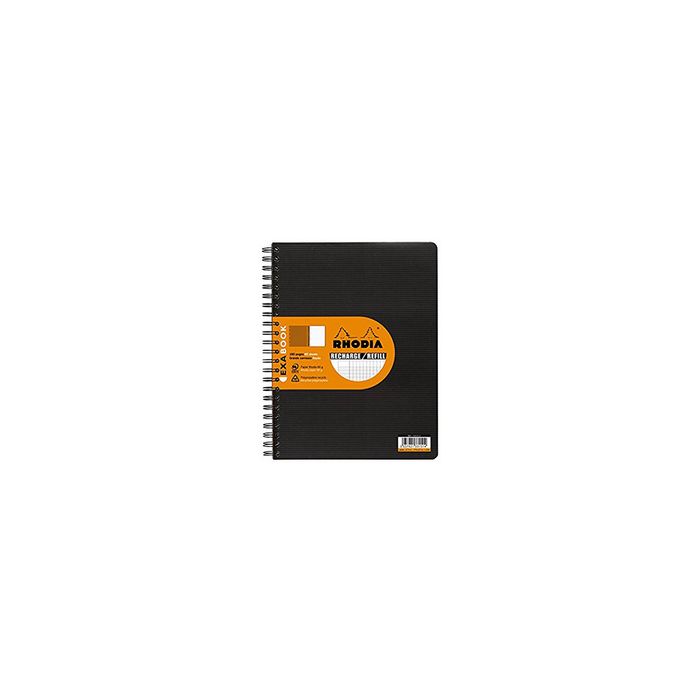 RHODIA Cahier recharge pour EXABOOK, A4+, quadrillé 5x5,noir