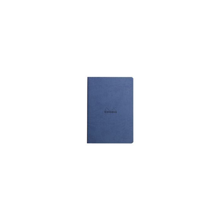 RHODIA Carnet piqûre textile RHODIARAMA, A5, ligné, saphir