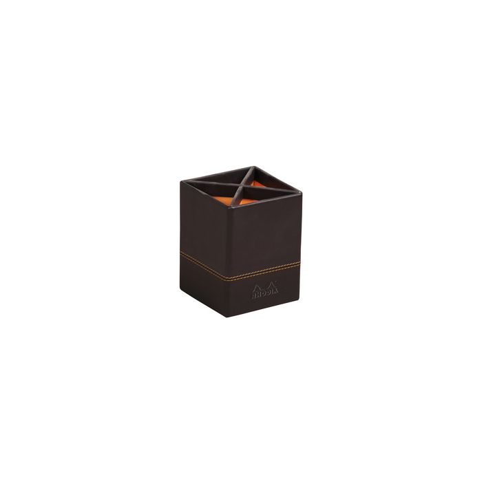 RHODIA Pot à crayons, en similicuir, noir