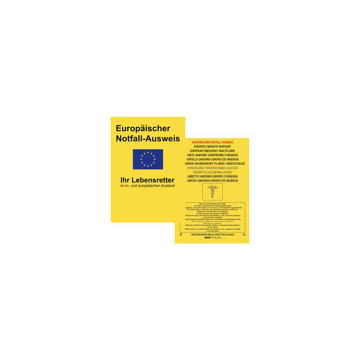 RNK Carte sanitaire européenne d'urgence, 105 x 75 mm, dans
