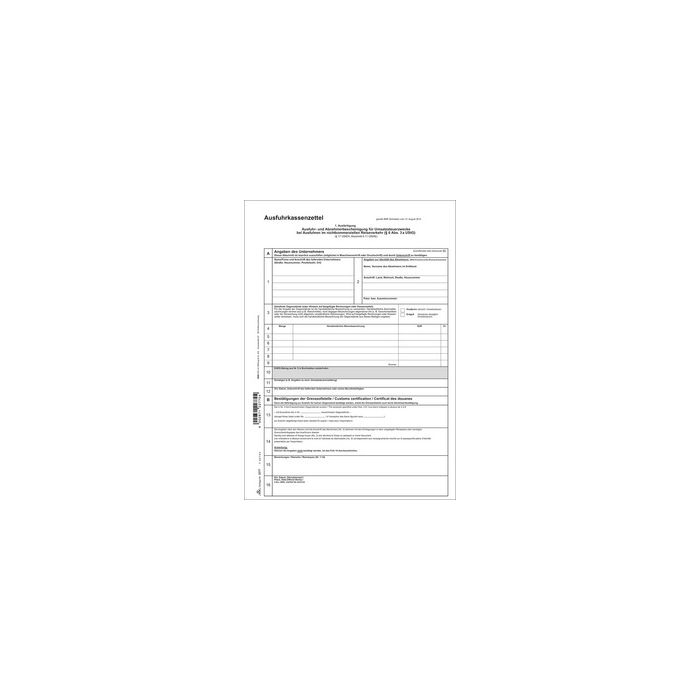 RNK Verlag Vordruck "Ausfuhrkassenzettel", DIN A4, SD