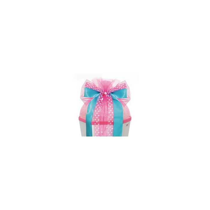 ROTH Ruban pour cornet scolaire "Pink Dots", bleu clair/rose