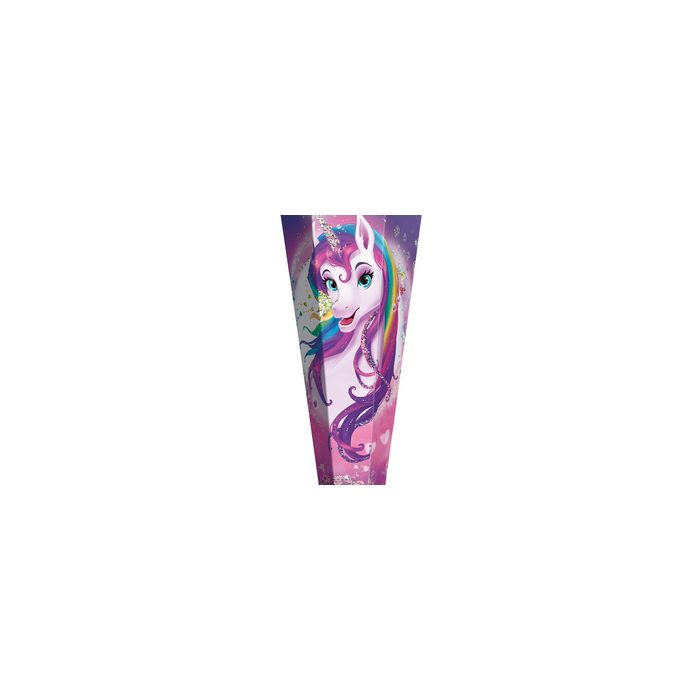 ROTH Schultüte "Einhornportrait, rund, 700 mm, Glitter