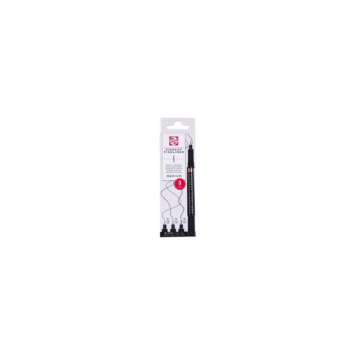 ROYAL TALENS Feutre Pigment Fineliner Medium, set de 3, noir