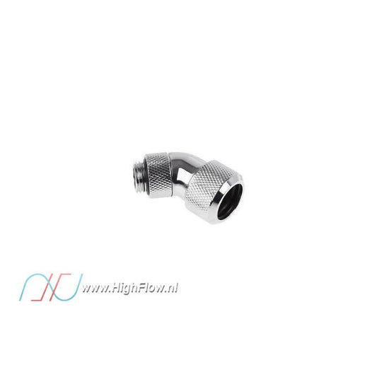 Raccord à 45° à compression pour Tube Ø16mm - G1/4 Alphacool Eiszapfen (Argent)