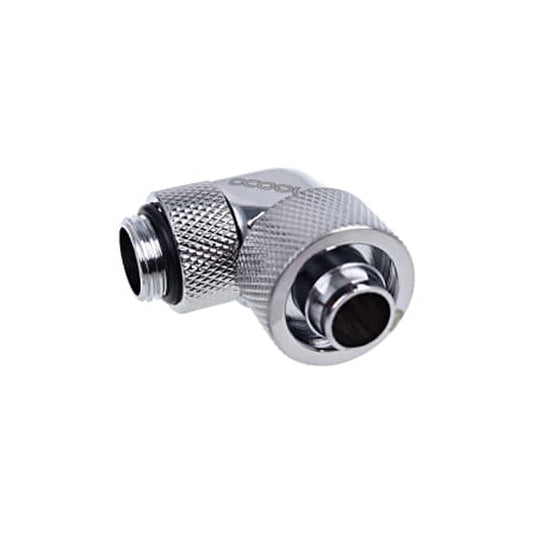 Raccord rotatif coudé à compression pour Tube Ø16mm - G1/4 Alphacool Eiszapfen (Argent)