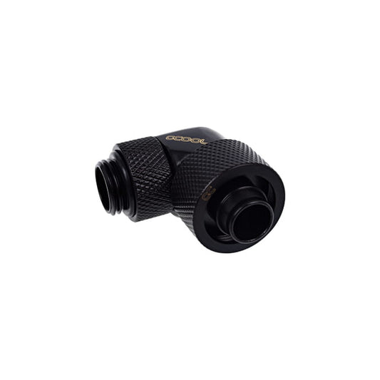 Raccord rotatif coudé à compression pour Tube Ø16mm - G1/4 Alphacool Eiszapfen (Noir)