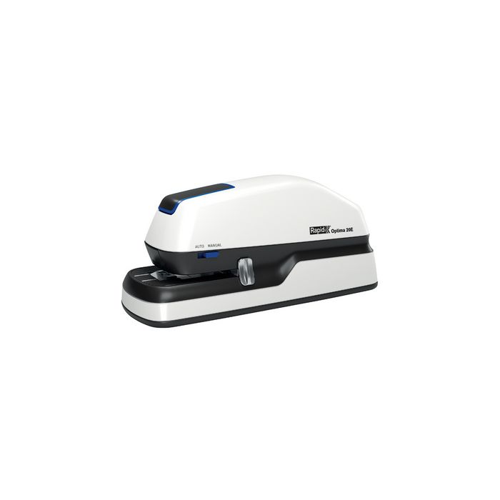 Rapid Agrafeuse électrique Optima 20E, blanc/gris/bleu