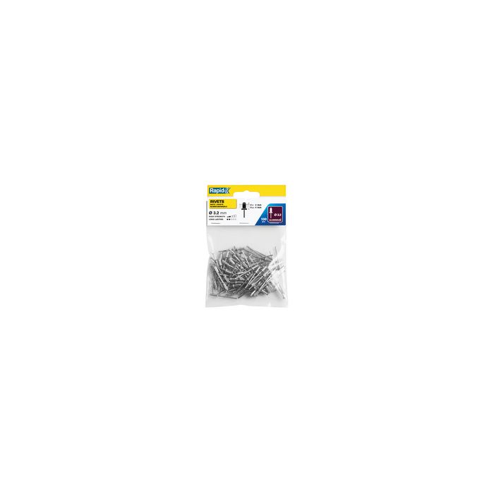 Rapid Rivet aveugle standard, 4,0 x 8 mm, en aluminium