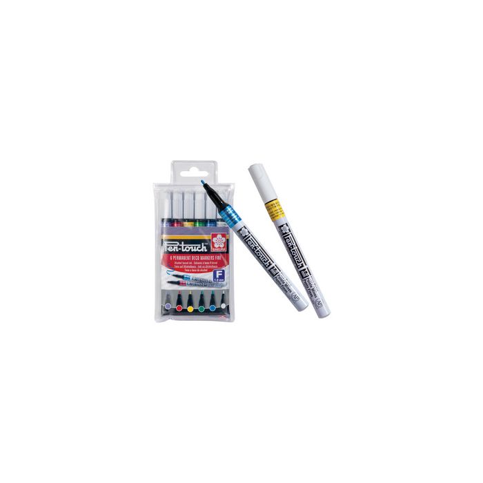 SAKURA Marqueur permanent Pen-Touch Fin, étui de 6