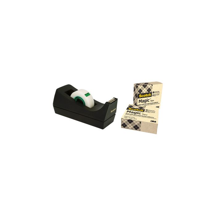 Scotch Dévidoir de ruban adhésif C38, 3 rouleaux incl., noir