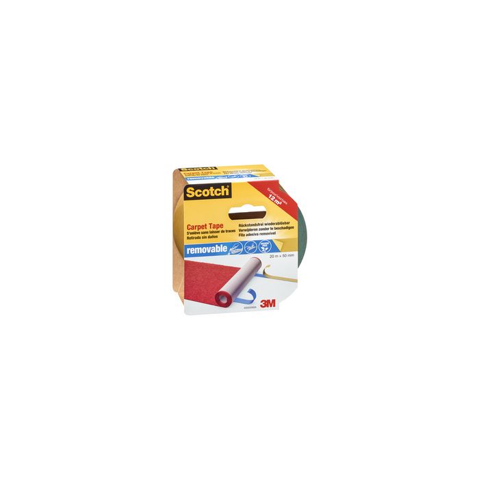 Scotch Ruban adhésif détachable pour tapis, 50 mm x 7 m
