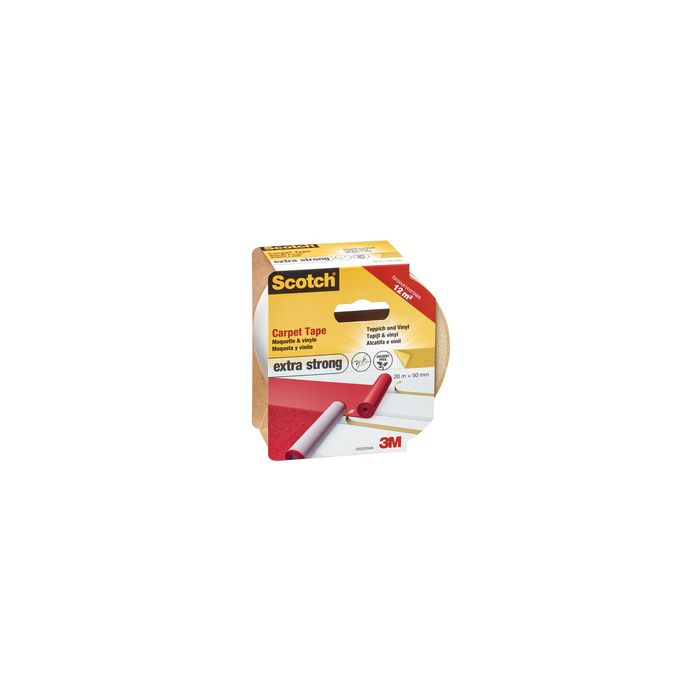 Scotch Ruban adhésif extra fort pour tapis, 50 mm x 20 m