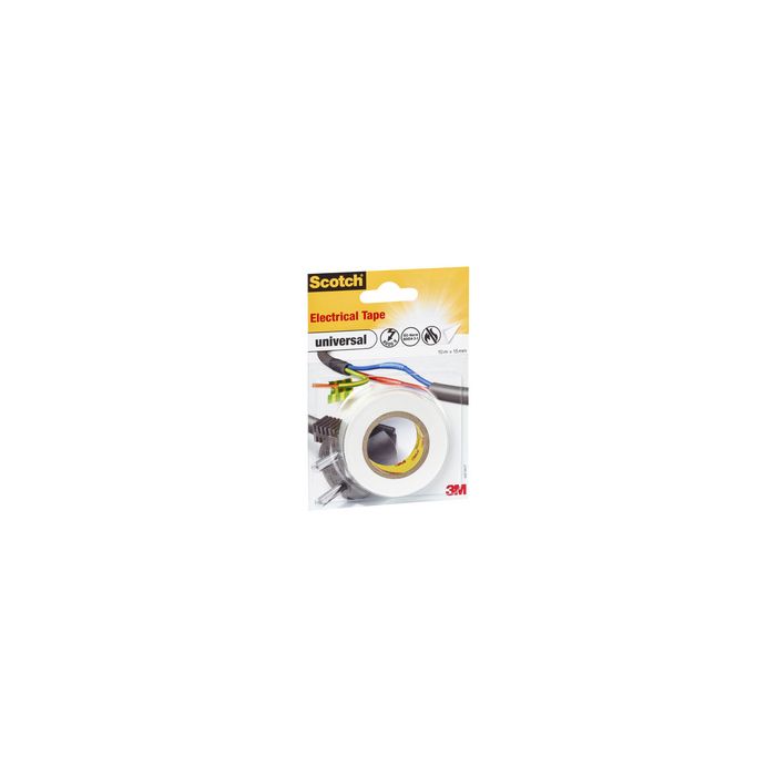 Scotch Ruban isolant universel, 15 mm x 10 m, blanc
