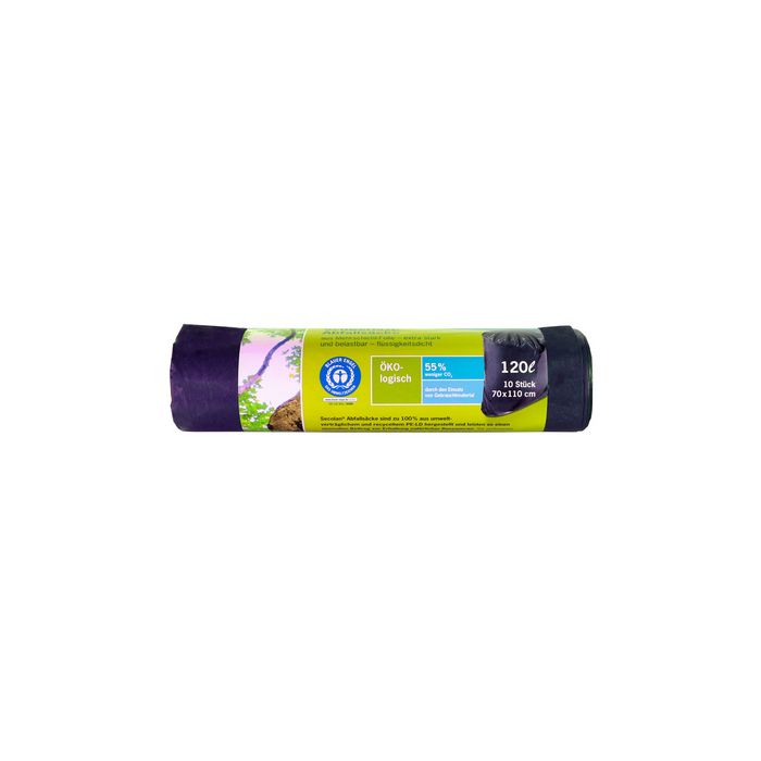 Secolan Sac poubelle renforcé, 120 litres, noir