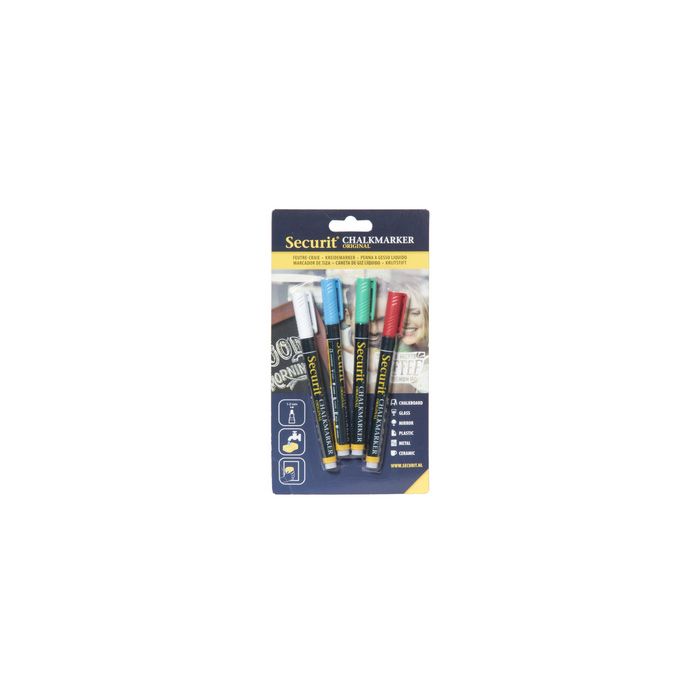 Securit Feutre-craie ORIGINAL SMALL, set de 4, pastel