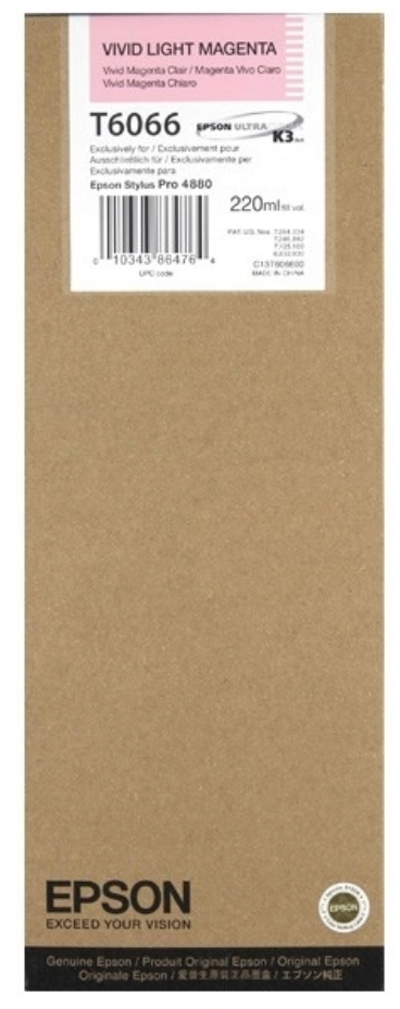 Cartouche Jet d'encre de Marque Epson T6066 Magenta Clair (220ml)