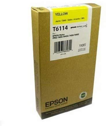 Cartouche Jet d'encre de Marque Epson T6114 Yellow (110ml)
