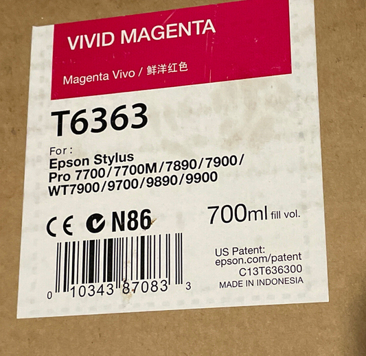 Cartouche Jet d'encre de Marque Epson T6363 Magenta ULTRACHROME HDR (700ml)