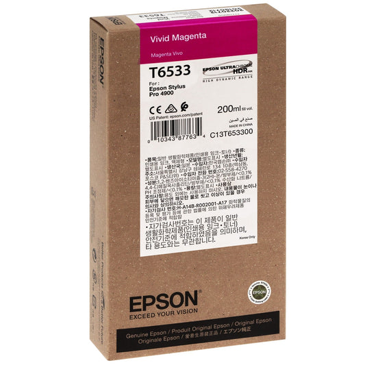 Cartouche Jet d'encre de Marque Epson T6533 Magenta (200ml)
