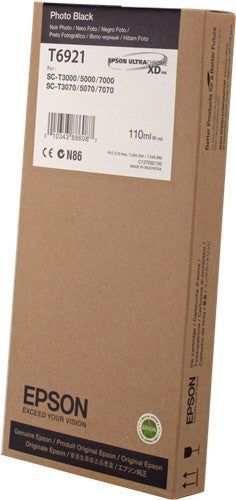 Cartouche Jet d'encre de Marque Epson T6921 UltraChrome XD Photo Black (110ml)