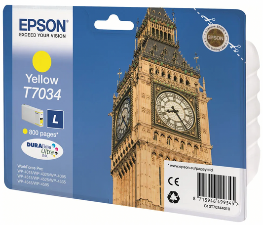 Cartouche d'encre de Marque Epson T7034 Yellow L Big Ben (800 pages)