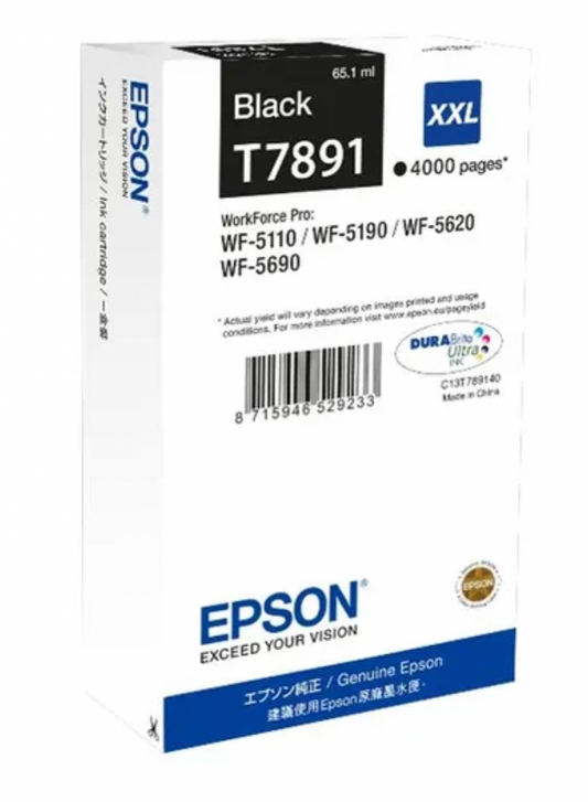 Cartouche d'encre de Marque Epson T7891 Noire XXL (65.1ml - 4 000 pages)
