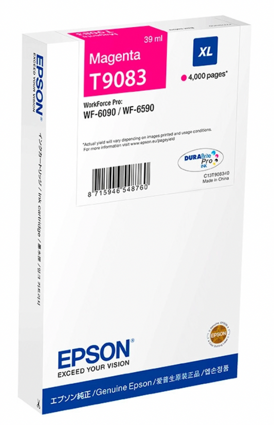 Cartouche d'encre de Marque Epson T9083 Magenta XL Haute Capacité (39ml - 4 000 pages)