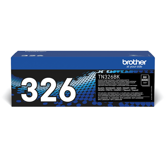 Cartouche Laser de Marque BROTHER TN326BK Noir Grande Capacité (4 000 pages)