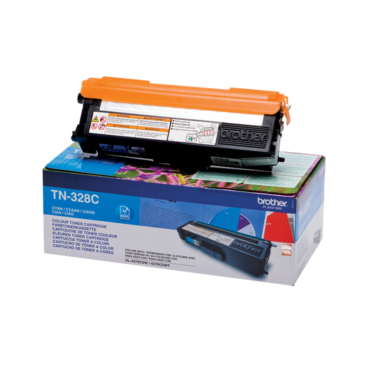 Cartouche Laser de Marque BROTHER TN328C Cyan (6 000 pages)