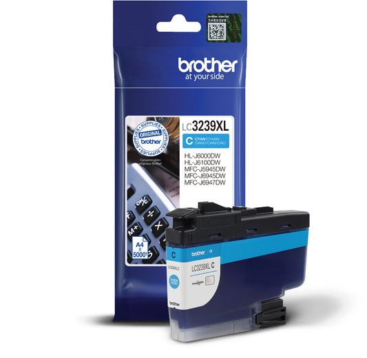 Cartouche d'encre de marque Brother LC-3239XLC - Cyan 5 000 pages pour imprimante Brother MFC J5945