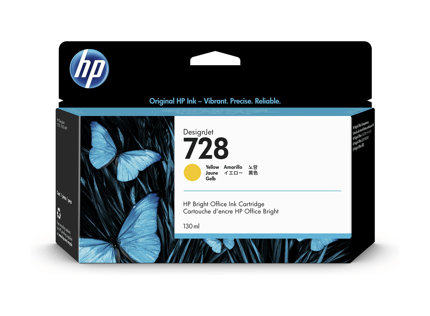 Cartouche Jet d'encre de Marque (HP728XL) F9J65A Jaune Haute Capacité (130ml)